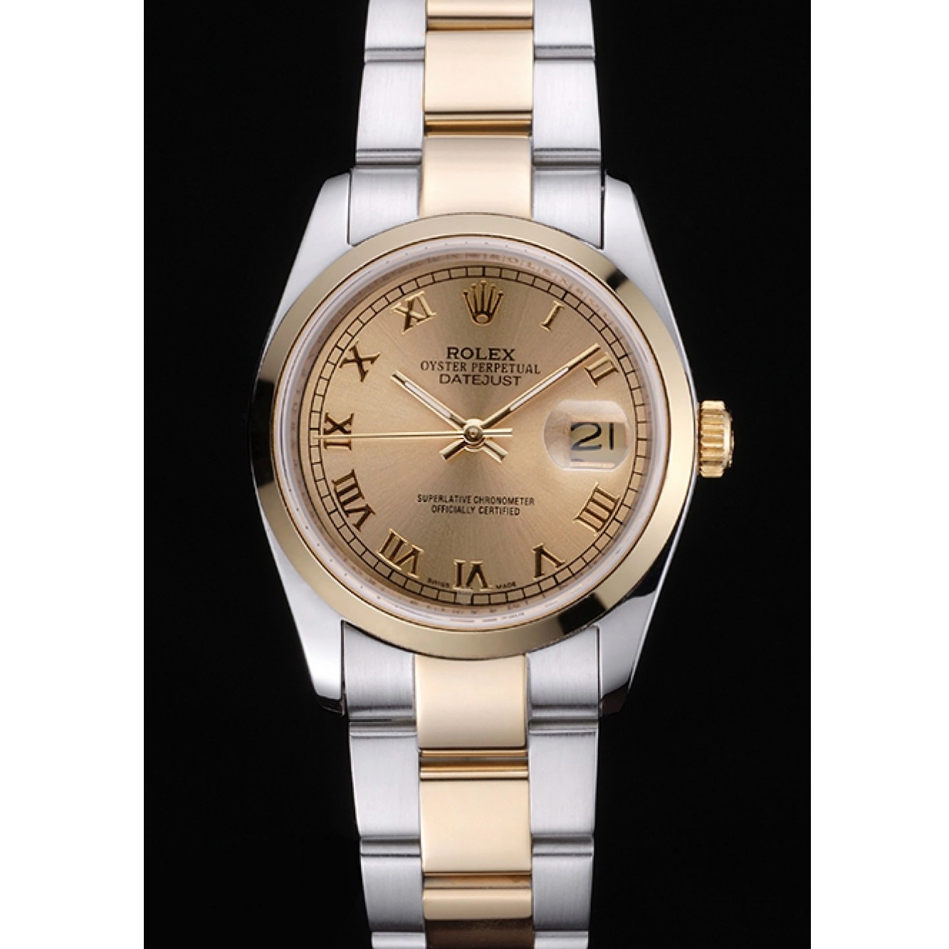 Aaa fake watches Case Gold Steel And Rolex Gold Stainless Dial 622265 Datejust 0801